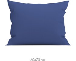 2x Premium Katoen/Satijn Kussenslopen Navy | 60x70 | Subtiel Glazend | Zacht En Luxe