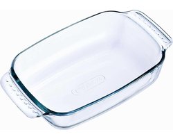 2x Rechthoekige glazen ovenschaal 0,7 liter 22 x 13 x 5 cm - Ovenschotel schalen - Bakvorm