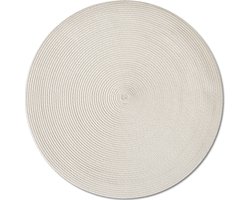 2x Ronde placemats creme geweven 38 cm - Tafeldecoratie - Borden onderleggers van kunststof
