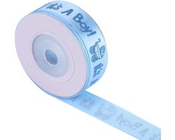 2x Satijnen Lint Decoratie Blauw - 10 Meter per Rol - Baby Shower en Doop Versiering