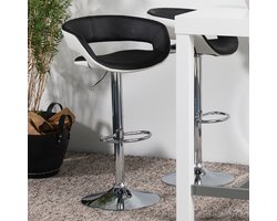 2x Sohome Barkruk Larell PU-leder - zwart / wit