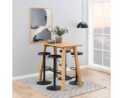 2x Sohome Barkruk Lennis (zithoogte 59-80cm) - Zwart