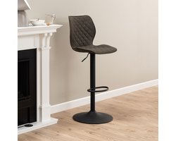 2x Sohome Barkruk Simpson PU - Antraciet (zithoogte 60-80cm)