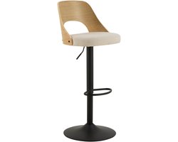 2x Sohome Draaibare Barkruk Brendan - Beige/Naturel (zithoogte 62-84cm)