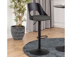 2x Sohome Draaibare Barkruk Brendan - Donkergrijs (zithoogte 62-84cm)