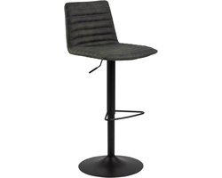 2x Sohome Draaibare Barkruk Cassidee PU - Antraciet (zithoogte 60.5-82cm)