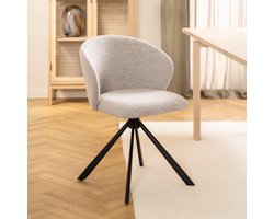 2x Sohome Draaibare Eetkamerstoel Davonne Stof - Beige