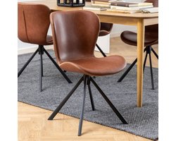 2x Sohome Draaibare Eetkamerstoel Jasmaine PU - Bruin