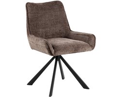 2x Sohome Draaibare Eetkamerstoel Jolan Chenille - Bruin