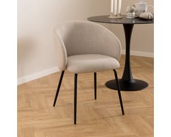 2x Sohome Eetkamerstoel Jamarius Structuurstof - Beige