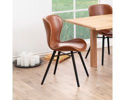 2x Sohome Eetkamerstoel Jasmaine PU - Cognac