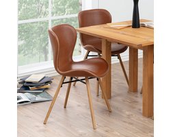 2x Sohome Eetkamerstoel Jasmaine PU - Cognac