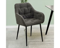 2x Sohome Eetkamerstoel Otto Bouclé - Antraciet