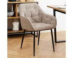 2x Sohome Eetkamerstoel Otto Bouclé - Beige