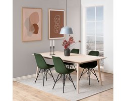 2x Sohome Eetkamerstoel Sandro Velvet - Forest Green