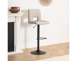 2x Sohome Verstelbare Barkruk Horacio - Beige (zithoogte 62-83cm)