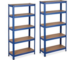 2x stellingkast metaal - tot 875 kg belastbaar - opbergrek - 5 etages - garage