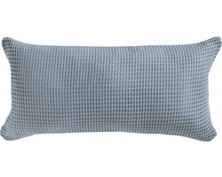 2x stijlvol wafel sierkussenhoes licht blauw - 40x80 - zacht en comfortabel - extra fijn geweven - zware kwaliteit - tijdloos dessin