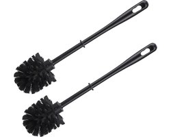 2x stuks buemag wc-borstel/toiletborstel - zwart - 36 cm - kunststof - toiletgarnituur