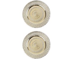 2x stuks diner borden/onderborden goud 33 cm - Diner/kerstdiner borden/onderborden/dinerborden