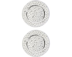 2x stuks diner borden/onderborden zilver met sterren 33 cm - Diner/kerstdiner borden/onderborden/dinerborden