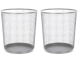 2x stuks kantoor prullenbakken/papiermanden 12 liter wit - Papier afvalbakken