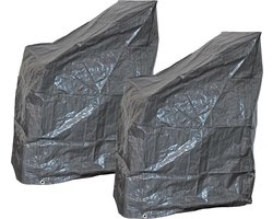 2x stuks lesli living beschermhoes - stapelstoelen - grijs - 68 x 120 cm- beschermhoes tegen vuil en vocht