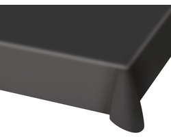 2x stuks tafelkleed van zwart plastic 130 x 180 cm - Tafellakens/tafelkleden voor verjaardag of feestje