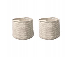 2x TJABBIG Mand Natuurlijk Katoen 25x23 cm Opbergmand