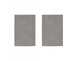 2x TOFTBO Badmat Microvezel Antraciet/Wit 40x60 cm