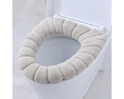2x Toiletbril Hoes - Zachte Toiletzitting - Toiletbril Cover - WC Bril Cover - Herbruikbaar - Wasbaar - Beige