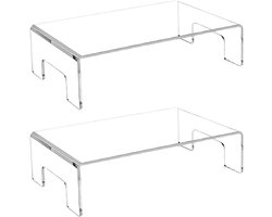 2x Transparante Acryl Verhoogde Display Standaards voor Verzamelobjecten en Decoratie (17,5 x 8 x 7 cm)