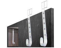2x Verstelbare kunststof deurhaken – Multifunctionele haken voor het ophangen van decoratieve kransen en jassen – Eenvoudige installatie zonder boren voor voordeuren