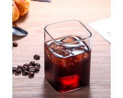 2x Vierkant Drinkglas - 250ml Drink Glazen - Glas Drinkglazen