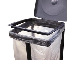 2x Vuilniszakhouder inklapbaar 60 tot 80 liter - Camping vuilnisbak met deksel - Compact - Houder voor vuilniszak - Vuilniszakkenhouder