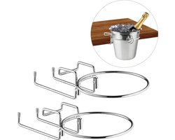 2x wijnkoeler houder - ijsemmer tafelbeugel - metaal - champagnekoeler frame