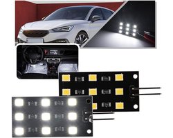 2x Xenon Wit LED Interieurverlichting voor Voetruimte, Kofferbak en Handschoenenkastje (Set)