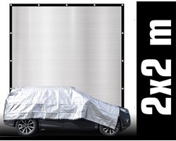 2x2 m Schaduwnet Auto - Aluminium Net Reflecterende Zonnezeil Thermozeil Zonnescherm Hond Camper