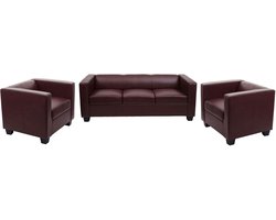 3-1-1 Bankstel Bankstel Loungebank Lille ~ kunstleer, roodbruin