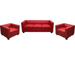 3-1-1 Bankstel Bankstel Loungebank Lille ~ Leer rood