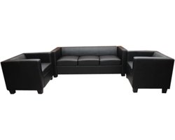 3-1-1 Bankstel Bankstel Loungebank Lille ~ Leer zwart