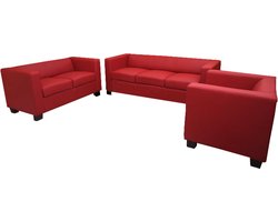 3-2-1 bankstel bankstel loungebank Lille ~ leer, rood