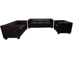 3-2-1 bankstel bankstel loungebank Lille ~ leer, zwart