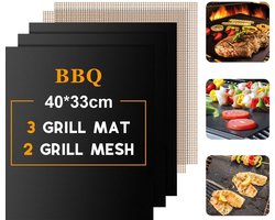3 +2 BBQ matjes (Goud + Classic) - antikleef teflon grill ovenbeschermer