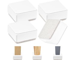 3 cm Carbon Steel Meubels Verhoger Set van 4 - Zelfklevende Meubels Verhoger - Zware Duurzame Meubelverhoger - Antislip Booster Voor Stoelen Bed Verhoger Tafel Hoogte 6 cm Vierkant Wit