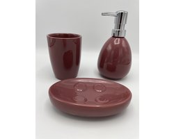 3 Delig Badkamer accessoires set  - Beker - Zeephouder - Zeeppomp