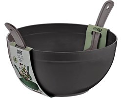 3 Delig Chef Salade Set 5.5 LT - BPA Free - Servies set - Créme/Beige - Sla kom Antraciet