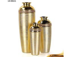 3 delig decoratief goud kleurig vazen set