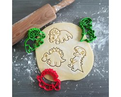 3 delig dinosaurus koekjesvorm set - 8 CM - Kunststof