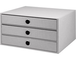 3-delige A4 ladebox voor kantoor | Bureauorganizer en lade-organizer | 34 x 25 x 19 cm | Kleur: steen